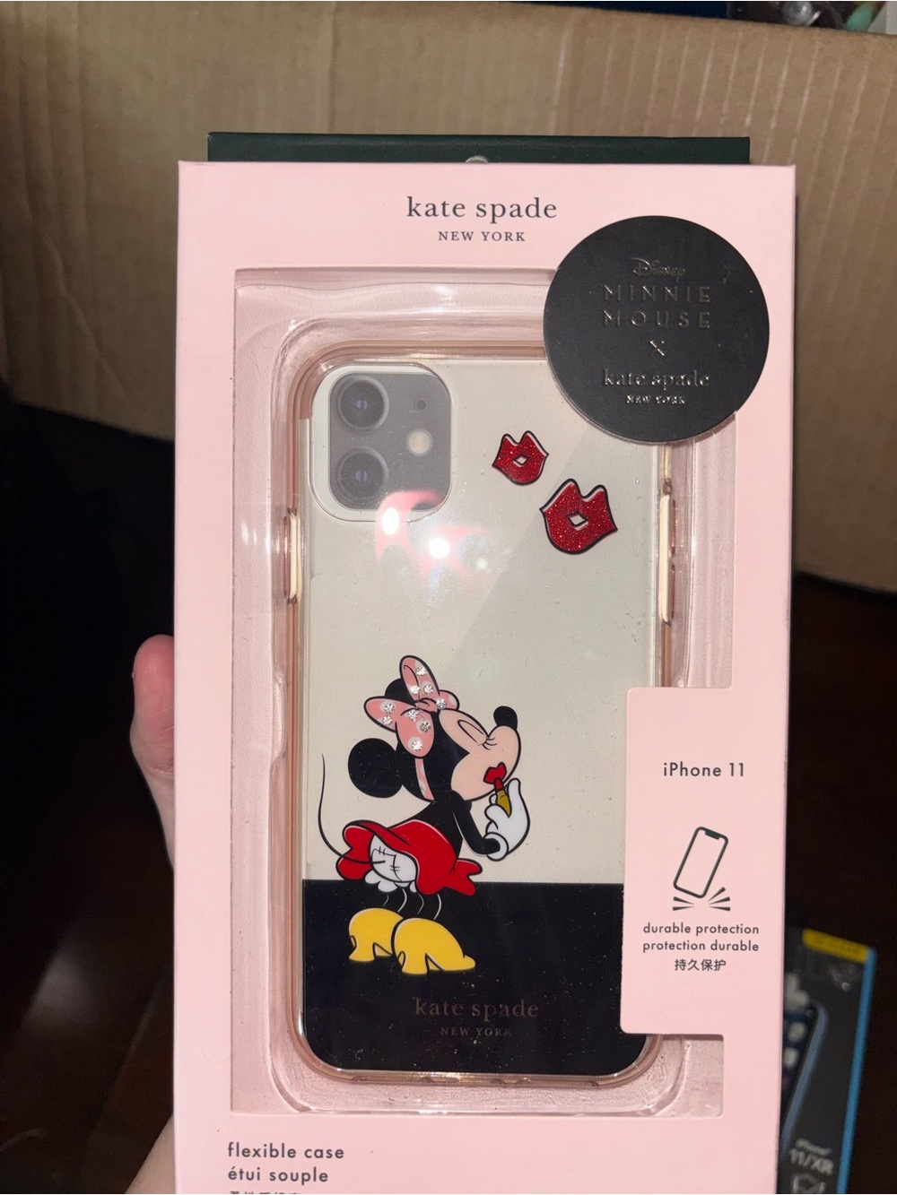 Disney x kate spade Minnie Mouse Clear Case with Pink, Red, Yellow & Black